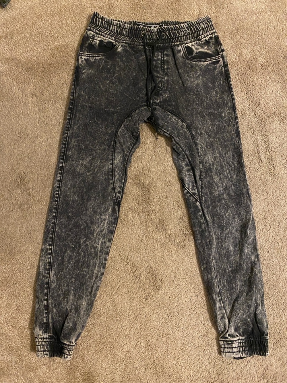 Slim Straight Washed Black Men's Jeans Jogger